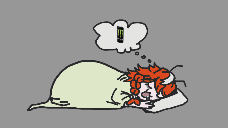 Gif of my character sleeping and drooling a little